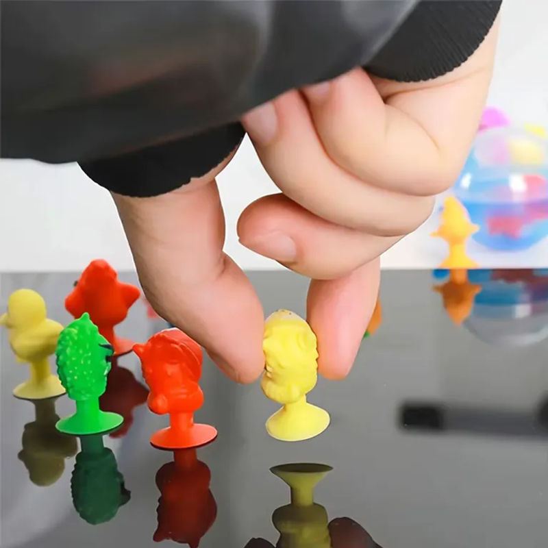 XJM Mini-Saugnapf-Monster Figuren mit Aufbewahrungsbox, mehrfarbige Kunststoff-Dekorationsfiguren für Auto, Büro und Schreibtisch - Bild 6