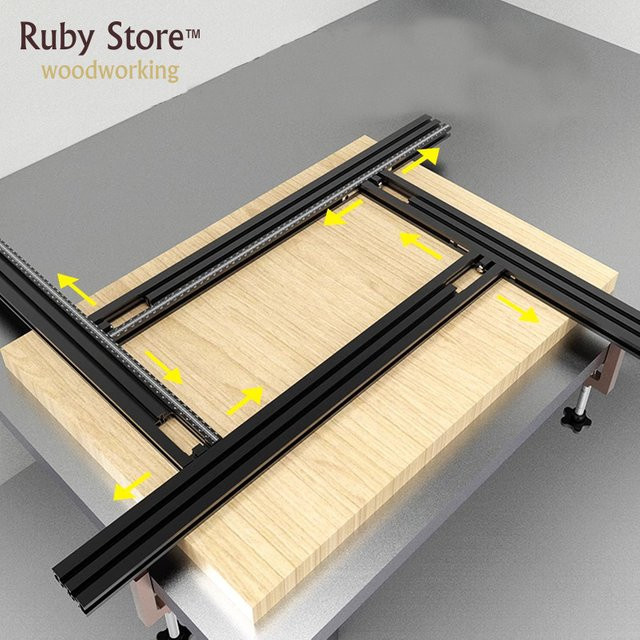 Rubyliutools Einstellbare Präzisionsfräser-Schablonenführung in Schwarz - Bild 1