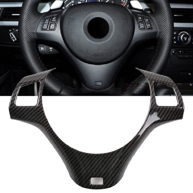 Ontycar Lenkrad Tasten Dekorationsrahmen Trim in Schwarz für BMW 1er 3er E82 E84 E87 E90 E92 E93 2004-2012 Innenraum Zubehör - Bild 1
