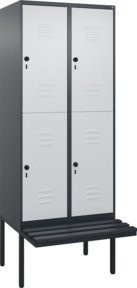 C+P Doppelstock-Spind Classic PLUS Sitzbank mit 2 Abteilen und Kunststoff-Sitzfläche, B/T/H: 212 x 80 x 81,5 cm - Bild 1