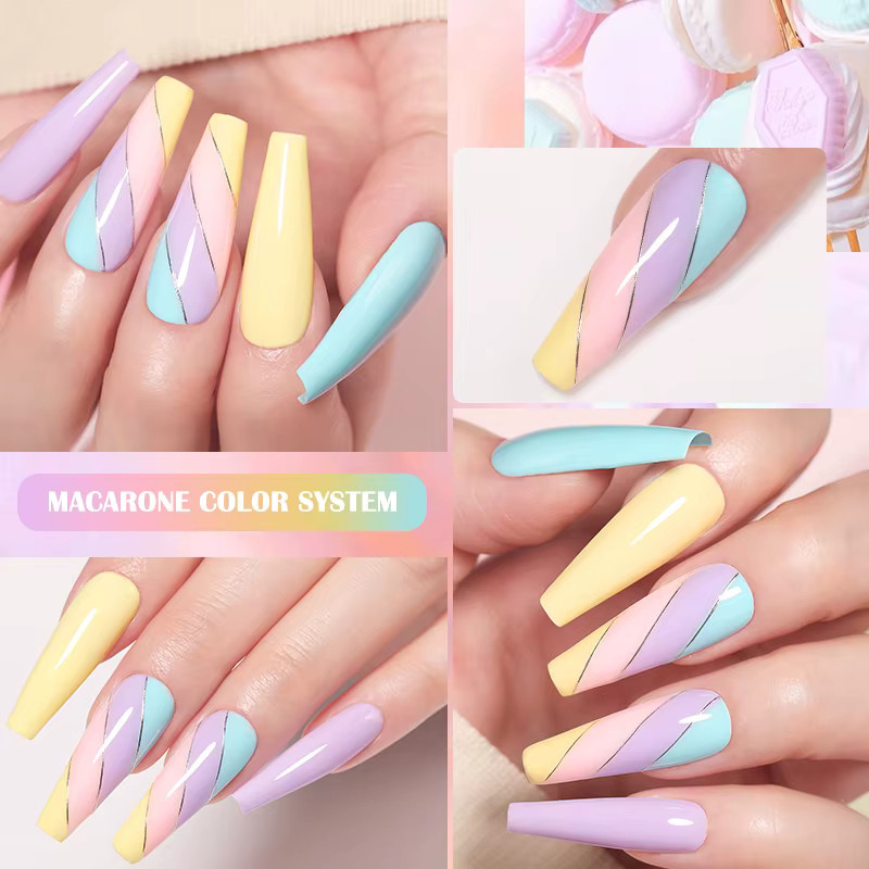 LILYCUTE Macaron Serie Gel Nagellack, 6er Set, Glänzend, 7 ml - Bild 2