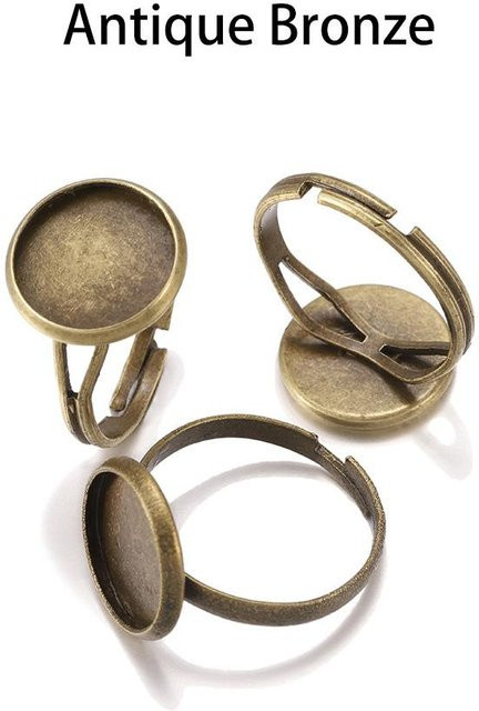 LuckLuckgo Einstellbare Blank Ring Basis, Glas Cabochons, Unisex - Bild 1