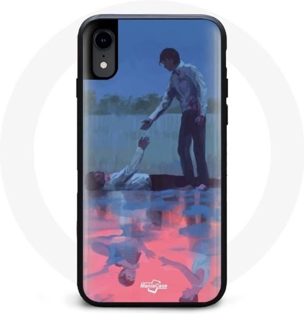 MANIACASE iPhone XS Hülle Squid Game Seong Gi Hun No 456 und Cho Sang Woo No 218 in Blau - Bild 1