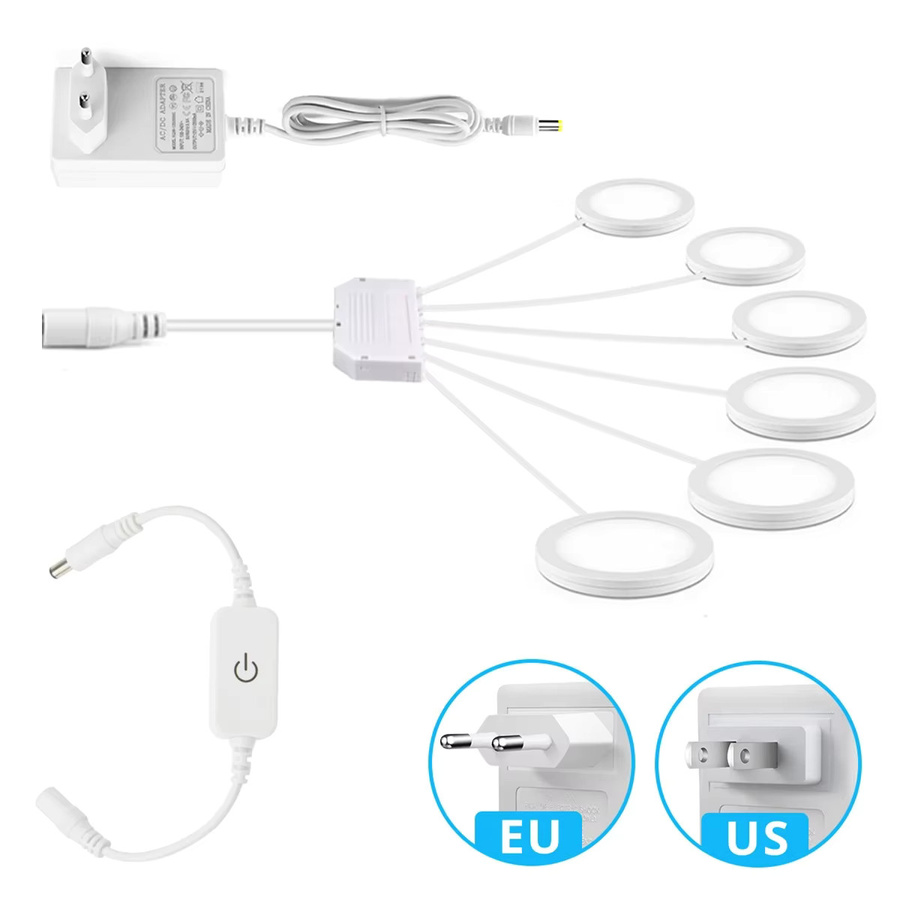 Lcamaw LED-Panel-Leuchte mit Touch-Sensor, dimmbar, Weiß, 12 V Deckenleuchte und Puck-Lampe - Bild 2