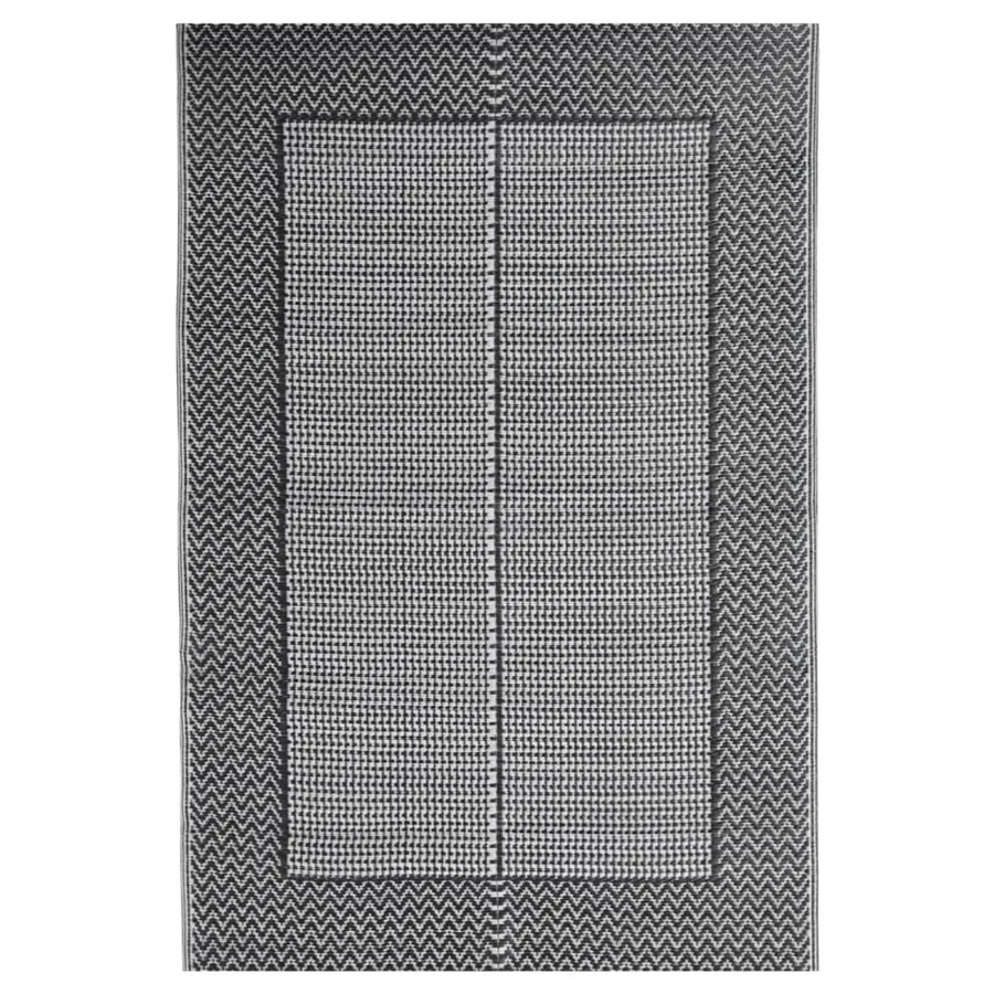 vidaXL Outdoorteppich Schwarz mit abstraktem Design aus Polypropylen B/B: 140 x 200 cm - Bild 2