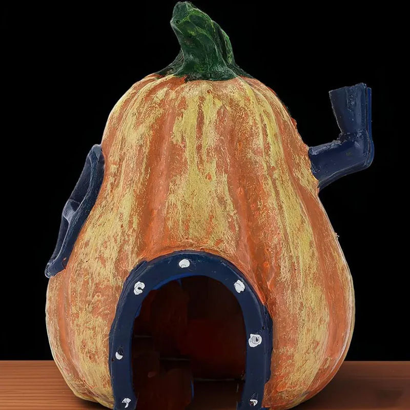 SZ-Damai Simulationskürbis Aquarium-Dekoration aus Kunstharz in Orange als Halloween Unterschlupf für Aquarium und Terrarium - Bild 2