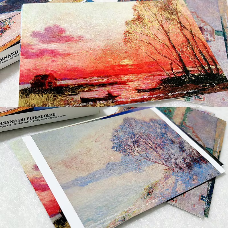 30 Stück Ferdinand du Puigau Postkarten Set mit impressionistischen Ölgemälden in Multicolor - Bild 2
