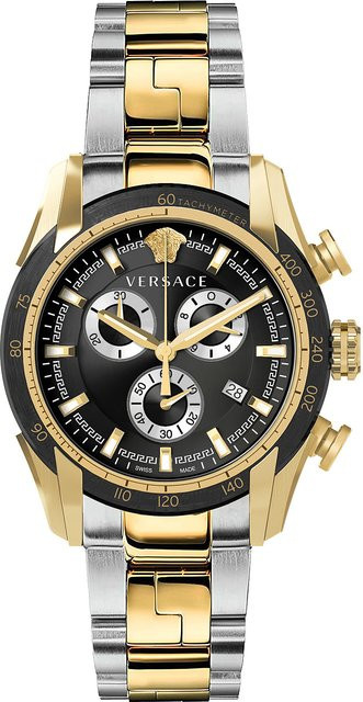 Versace Chronograph, Quarz, Edelstahl, Schwarz, 44 mm, Herren - Bild 1