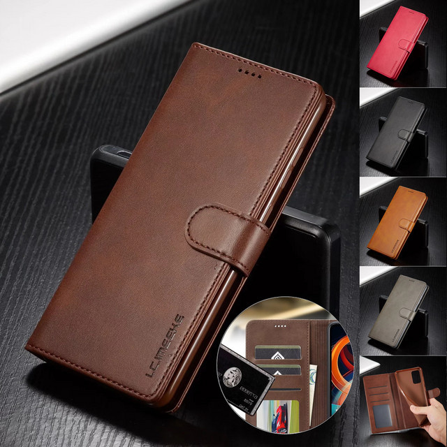 Flip-Ledertasche für Xiaomi Redmi Note 14 13 Pro Plus und Poco X6 Pro mit Kartenfächern, Brieftasche und Business Phone Cover in Grau oder Braun - Bild 1