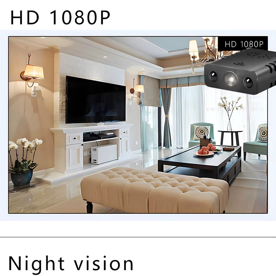 BESY XD Mini WLAN-Kamera 1080P HD mit App-Steuerung und Echtzeit-Video für dein Smart Home Sicherheitssystem in Schwarz - Bild 3