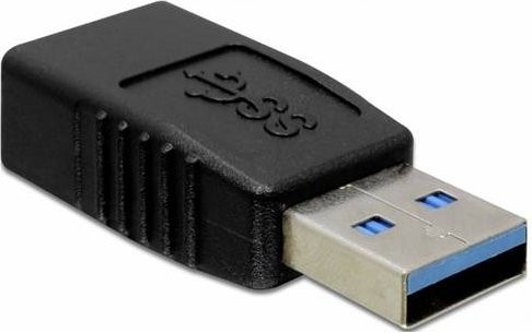 Delock USB 2.0 Adapter mit 1x USB 2.0 Stecker A und 1x USB 2.0 Buchse A in Schwarz, 65174 - Bild 1