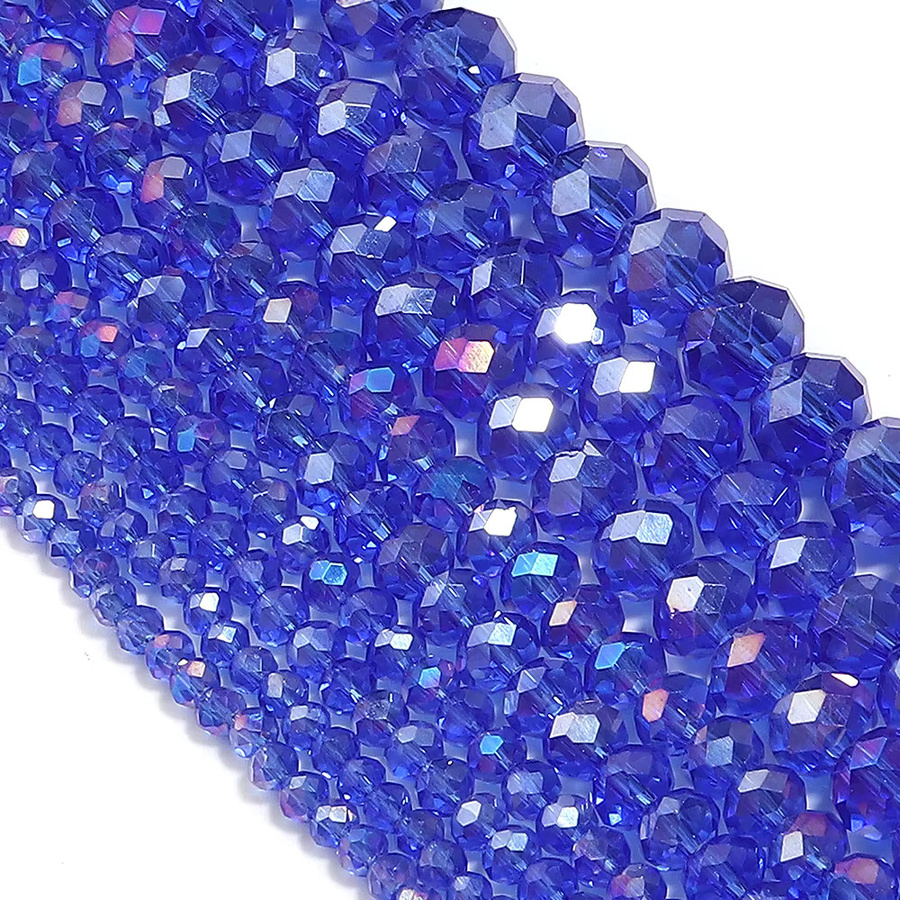 louleur Kristallperlen, blaues AB-Glas, Rondelle, Unisex - Bild 2