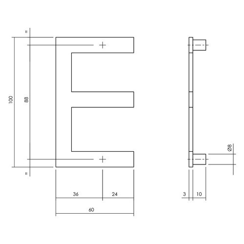 Intersteel Hausbuchstabe E aus Edelstahl in Schwarz - Bild 2