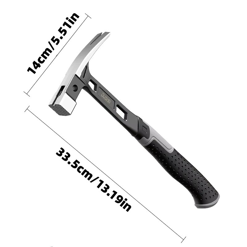 Nagelzieher-Hammer aus Stahl in Schwarz als Klauenhammer für die Holzbearbeitung und den Haushalt - Bild 2