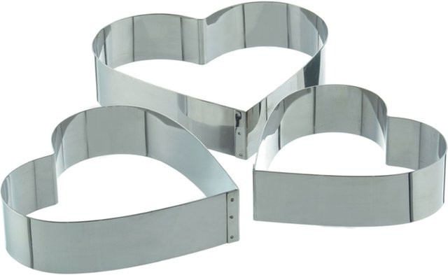 Schneider Dessert- und Tortenring Herz aus Edelstahl in Silber, Höhe: 5 cm, Durchmesser: 20 cm - Bild 1