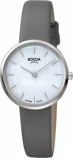 Boccia Damenuhr, Titan, Quarz, 30 mm, Leder, Perlmutt - Bild 1