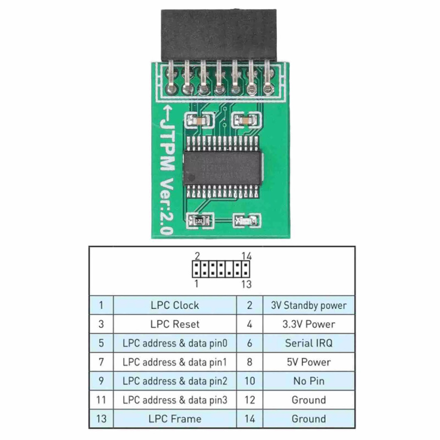 MSI TPM 2.0 Modul mit 14-Pin-LPC-Schnittstelle für Windows 11, Grün - Bild 3