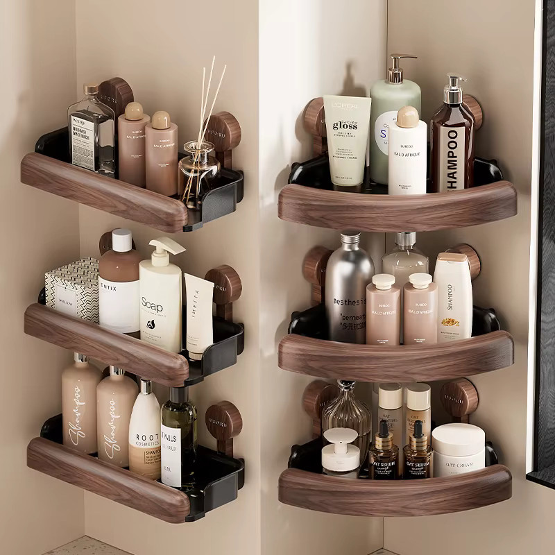 Uforu Desktop-Organizer-Box aus Holz in Braun mit mehreren Fächern für Schreibwaren und Badezimmer - Bild 1