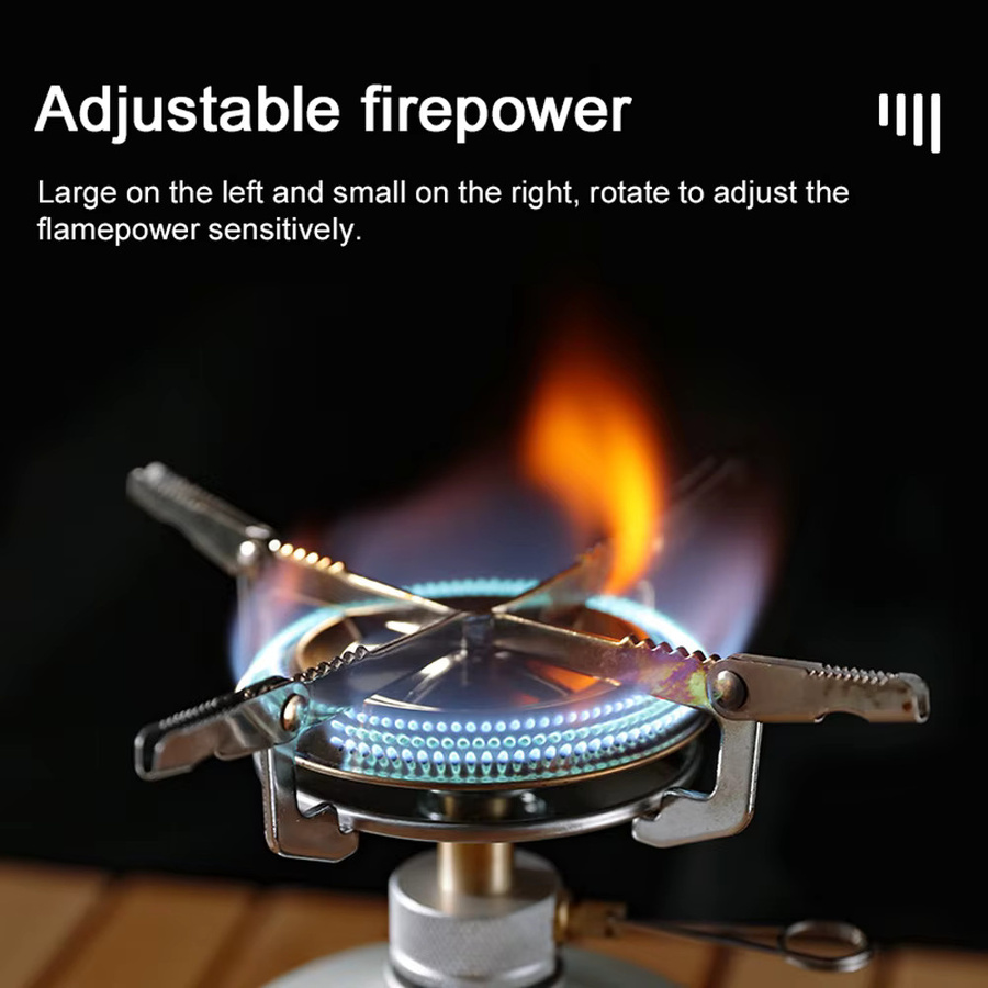 LIXADA Faltbarer Gasherd Kopf für Outdoor Camping und Picknick in Silber mit einstellbarer Feuerkraft - Bild 6