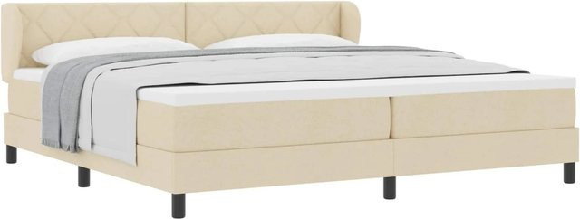 vidaXL Boxspringbett mit Matratze und Taschenfederkern in Beige, B/T: 200 x 200 cm, Höhe: 280 cm - Bild 1