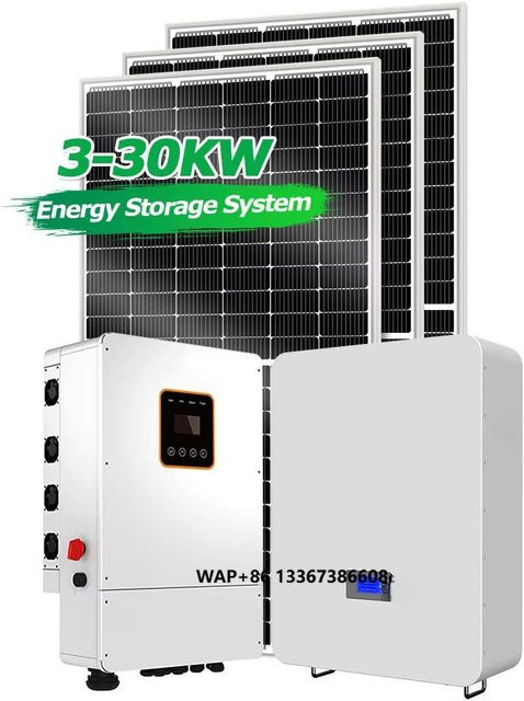 Hybrid-Solarsystem Kit mit Solarenergiespeicherbatterie in Pink und Weiß - Bild 1