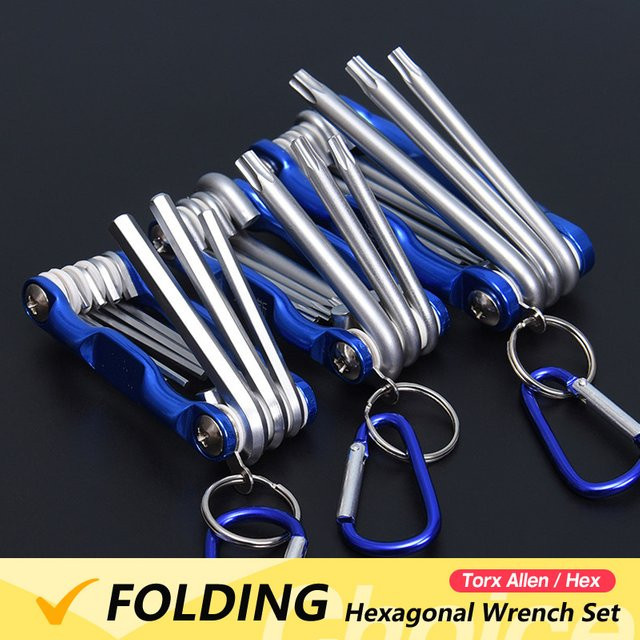 Realmote Metrisches Sechskantschlüssel-Set aus Metall in Blau mit Torx- und Inbusschlüsseln - Bild 1