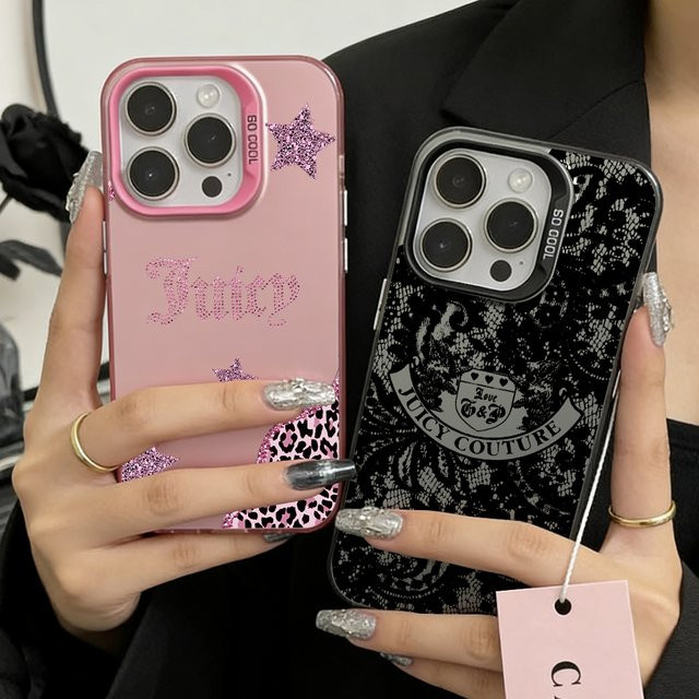 Juicy Couture Handyhülle in Pink mit mattierter Rückseite für iPhone 17 16 15 14 13 12 11 Pro Max und weitere Modelle - Bild 1