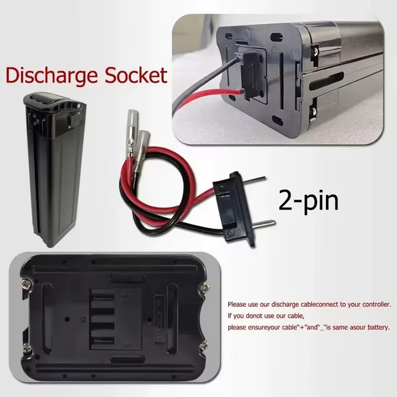 Aleaivy Li-Ion Akku 36V 15Ah mit Sicherheits-BMS für Bafang Silverfish 250-750W Fahrradmotor-Kits, Farbe: Silber/Schwarz - Bild 2
