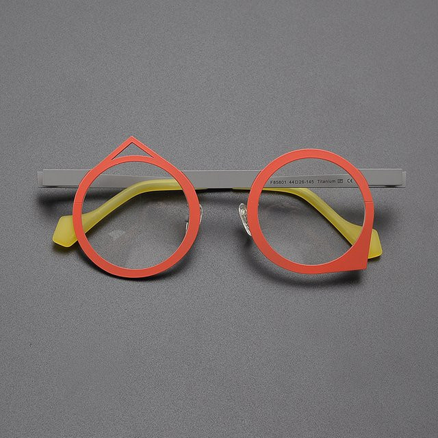 Nobler Zozo Korrektionsbrille, Titan, rund, Vollrand, mehrfarbig - Bild 1