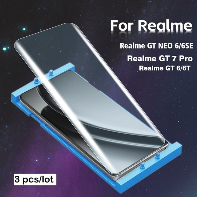 3er-Pack Keramik-Schutzfolie für Realme GT 6, Realme 7 Pro und Realme GT Neo 6 SE, transparent - Bild 1