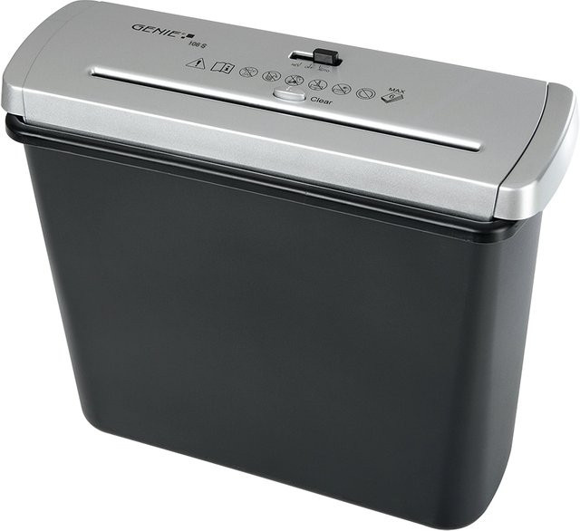GENIE 106 S Aktenvernichter mit Streifenschnitt in Schwarz und Silber - Bild 1