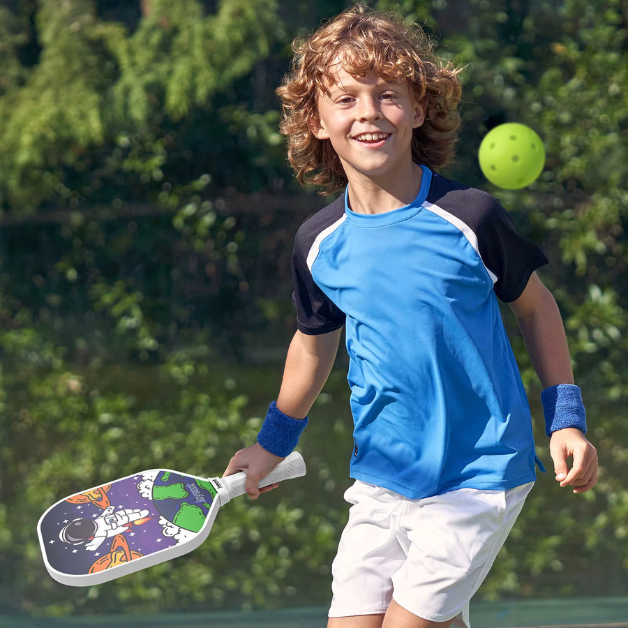 Joysent Kinder-Pickleball-Schläger, Kohlefaser, Bunt / Mehrfarbig - Bild 2