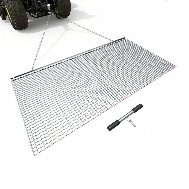 Buying Solutions MB Kettenstriegel aus verzinktem Stahl für ATV UTV und Traktor, B: 180 cm, H: 90 cm, Farbe: Silber - Bild 1