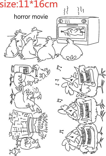 Transparentes Silikon Stanzformen und Stempel-Set mit geröstetem Huhn für Scrapbooking und DIY-Bastelprojekte - Bild 1