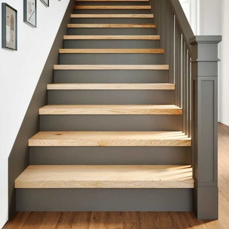 Vidaxl Treppenstufen 2 Stück aus Massivholz Eiche Natur Braun B: 100 cm, T: 25 cm, H: 2 cm - Bild 1