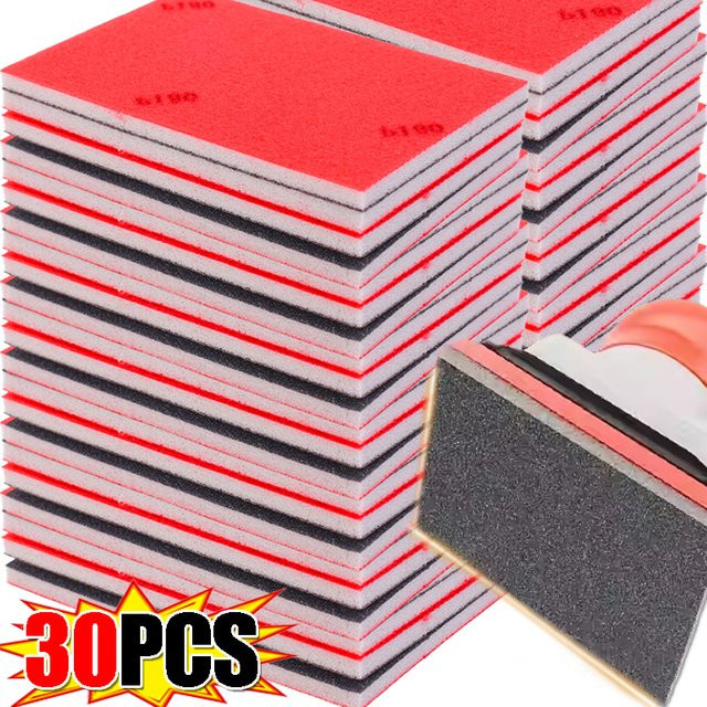 Set aus 30 oder 5 Schwamm-Schleifblöcken für Nass- und Trockenschleifen mit Aluminiumoxid-Körnung von 180 bis 2000 zur Politur - Bild 1