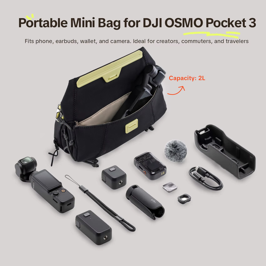 PGYTECH OneGo Pocket Sling Kameratasche in Grün für DJI Pocket 3 und Smartphones - Bild 6