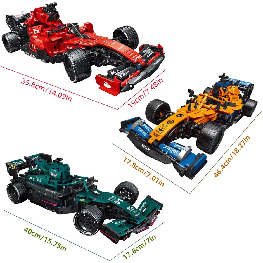 HUATEC DIY Super Racing Auto Bausteine Set, Kreatives MOC Kit für Formel-Rennwagen in Mehrfarbig - Bild 3