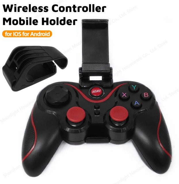 APWIKOGER Wireless Gamepad mit Smartphone-Halterung für iOS und Android, Schwarz - Bild 1