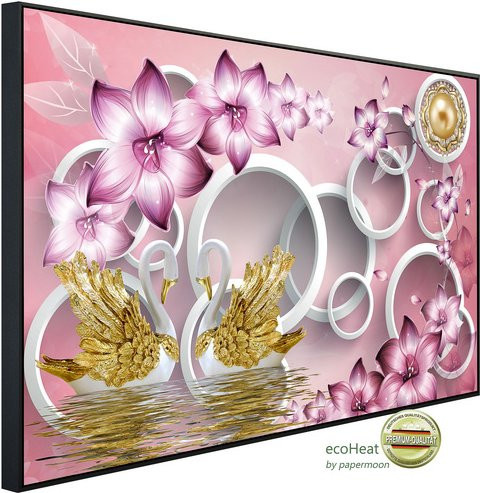 papermoon EcoHeat Infrarotheizung mit Blumenmuster in Bunt, Matt-Effekt, mit App-Steuerung und WLAN - Bild 1