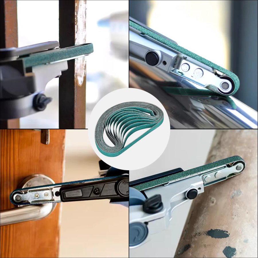 NuoDunco Schleifband Set 10 Stück für Metall und Holz, Körnung P60/P80/P120, Breite: 10 mm, Länge: 330 mm - Bild 5