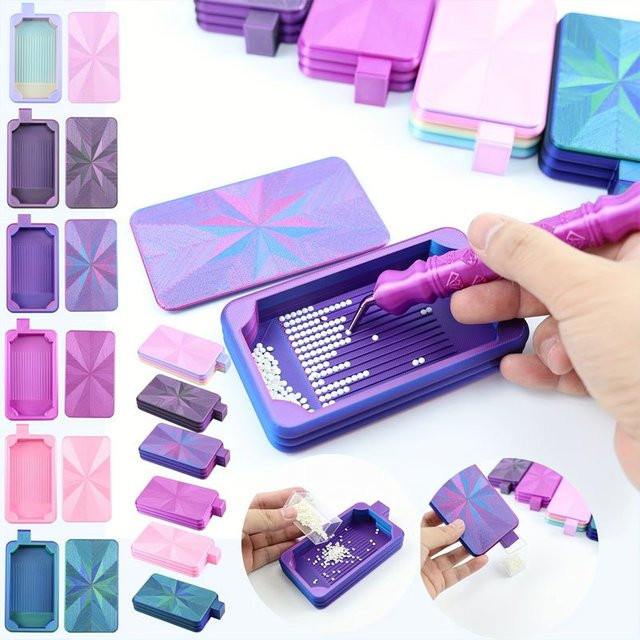 Diamantkunst Aufbewahrungsbox mit Deckel in Multicolour aus Kunststoff für DIY-Bastelwerkzeuge und Zubehör - Bild 1