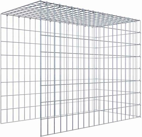 Gabiona C-Ring Anbaukorb Typ 4, silbergrau, B/T/H: 80 x 100 x 50 cm, Maschenweite 5 x 10 cm - Bild 1