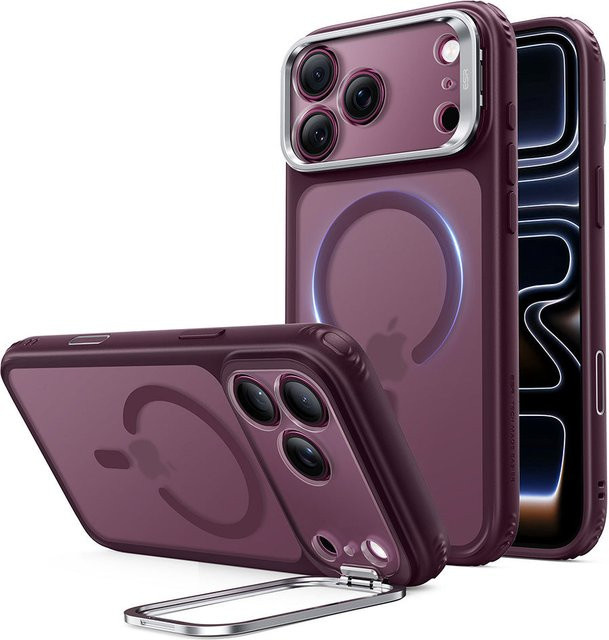 ESR MagSafe Hülle Classic Hybrid Kickstand für Apple iPhone 18 Pro und iPhone 17 Pro in Dunkelrot Satin - Bild 1