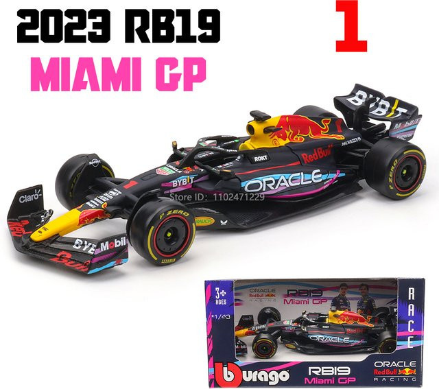 Bburago Red Bull Racing F1 TAG Heuer RB19 Miami GP 2023, Modellauto, 1:43 - Bild 1