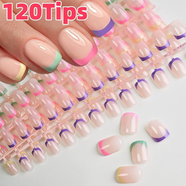 MAFANAILS Kunstnägel, Kurz, Quadratisch, Matt, Gel, 120 Stück, Damen - Bild 1