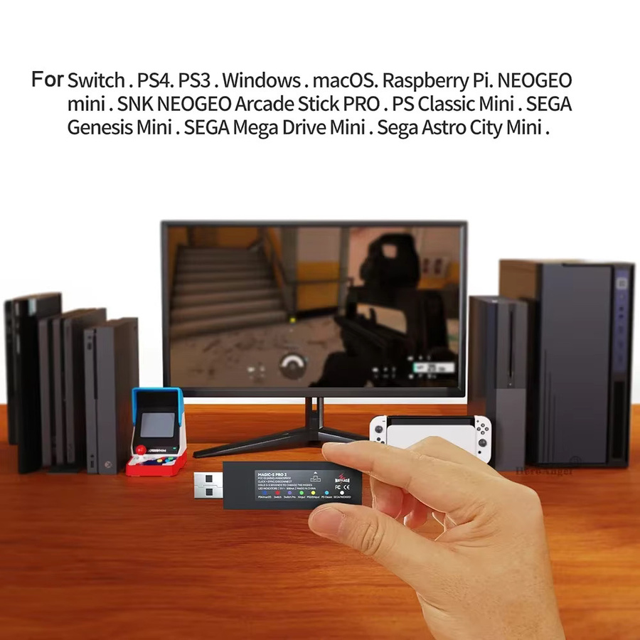 Mayflash Magic S Pro 2 USB Wireless Controller Adapter für Nintendo Switch und Xbox Series X/S, Schwarz - Bild 2