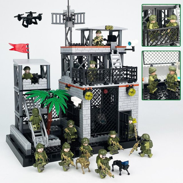 Fun Building Blocks Militärserie Spezialeinheiten Militärbasis Szene, Bausteine, ab 6 Jahren - Bild 1