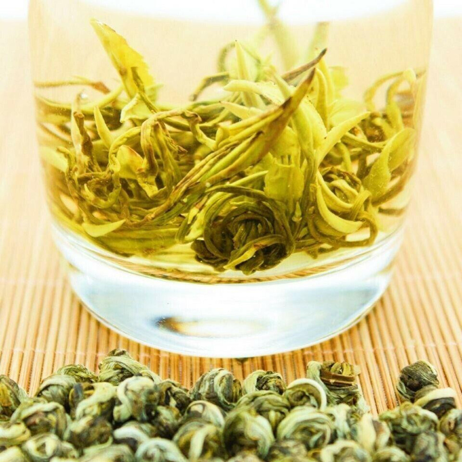 HALLOYOUNG Jasmine Dragon Pearl Ball Tee, Grüner Blumentee, 100g, Grün - Bild 2