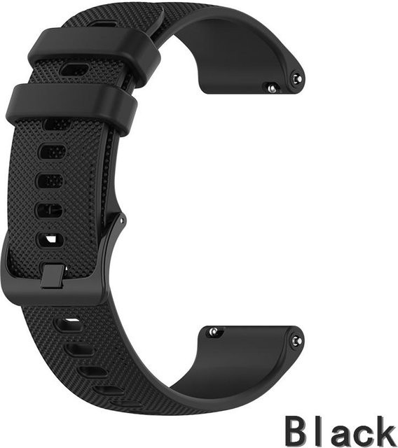 Uhrenarmband Silikon, Schwarz, Unisex, 16mm - Bild 1
